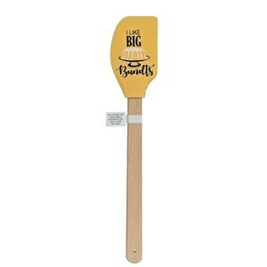 I Like Big Bundts Spatula Yellow Silicone Natural Wood Handle Measurements Gift